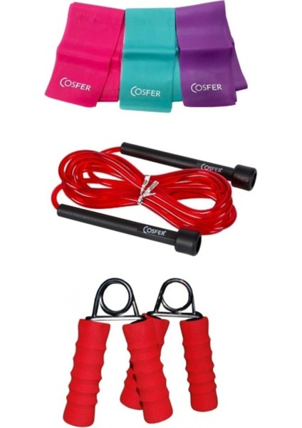 3lü Pilates Bandı Atlama Ipi El Yayı 3lü Set