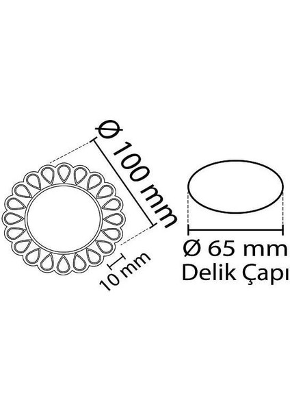 Noas YL65 1667 Geras LED Çerçeveli 4000K Kristal Cam Spot Kasa - Priz ve Anahtar Için Uyumlu Çerçeve modelleri