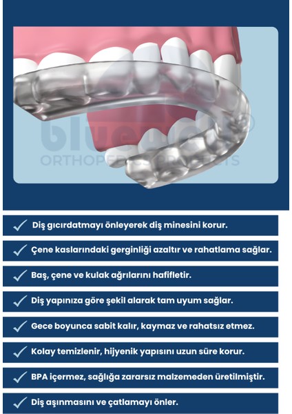 Diş Gıcırdatma Diş Çene Sıkma Önleyici Aparat Silikon Gece Plağı Termoform Dişlik Bruksizm Aparatı indirimleri