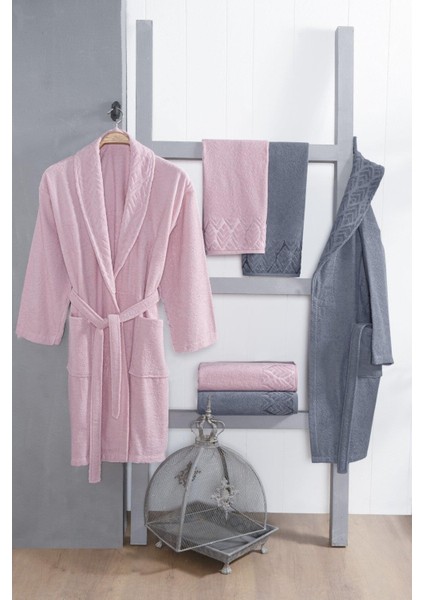 Kısmi Kadife Jakarlı %100 Pamuklu Aile Bornoz Seti fiyatları