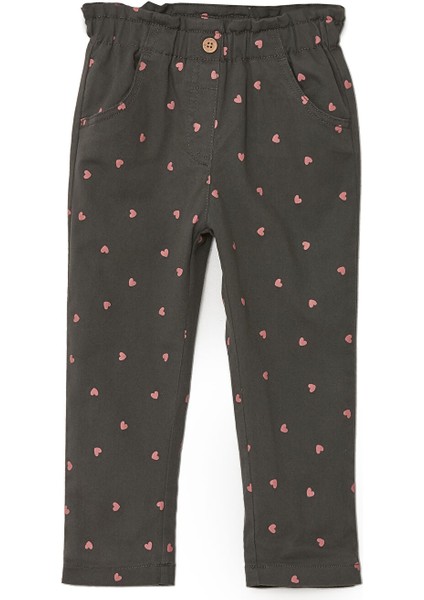 Yeni Sezon Beli Lastikli Baskılı Kız Bebek Pantolon