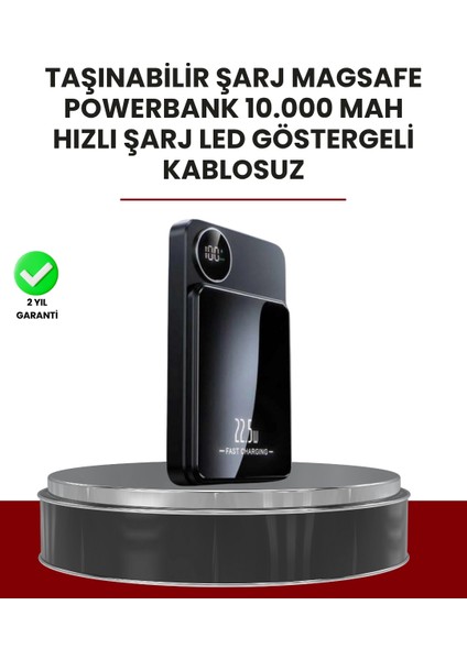 Gerçek Zamanlı Güç Göstergeli Manyetik Usb-C Taşınabilir Powerbank