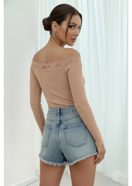 Dantelli Kayık Yaka Slim Fit Bluz fiyatları