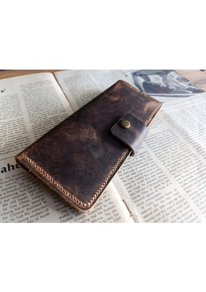 Kesimden Dikime Tamamen El Emeği Gerçek Deri Cüzdan 12 Kart 2 Bölme Alanı (19.4cm*8,5cm) Nul5