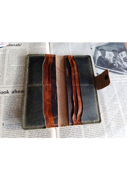 Kesimden Dikime Tamamen El Emeği Gerçek Deri Cüzdan 12 Kart 2 Bölme Alanı (19.4cm*8,5cm) Nul5 indirimleri