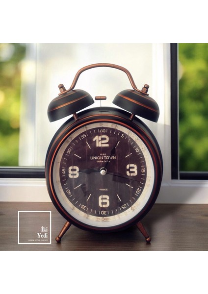 Roanoke Metal Çalar Saat Masa Saati Vintage Retro Tasarım Ofis Masaüstü Ev Dekorasyonu Hediyelik modelleri