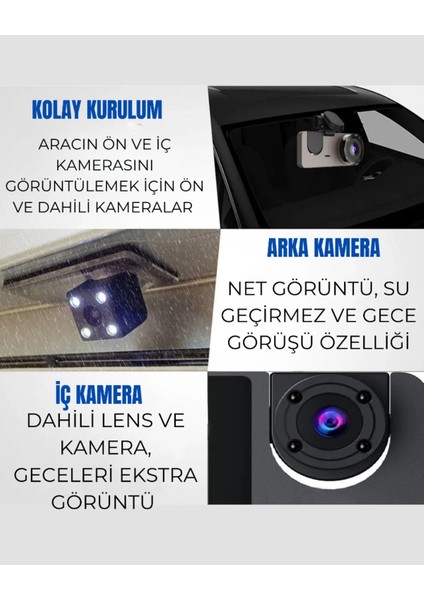 Üç Kameralı Wi‑fi Araç Içi Kamera – Gps Takip & G-Sensor Özellikli Güvenlik Çözümü