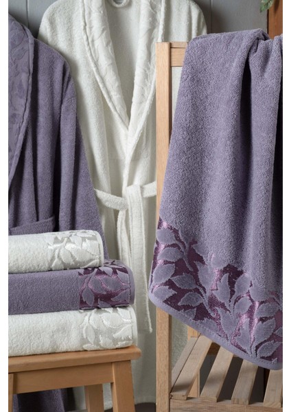 Kısmi Kadife Jakarlı %100 Pamuklu Aile Bornoz Seti fiyatları