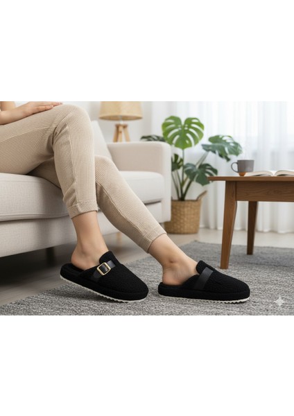 Kadın Kışlık Peluş Tokalı Ev Terliği indirimleri