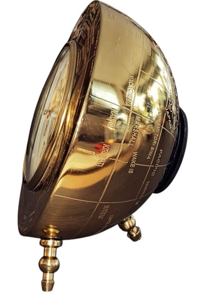 Maurice Pirinç Döküm Büyük Masa Saati Antik Eskitme Dünya Haritalı Tasarım Şömine Saati Ofis Ev Şık fiyatları