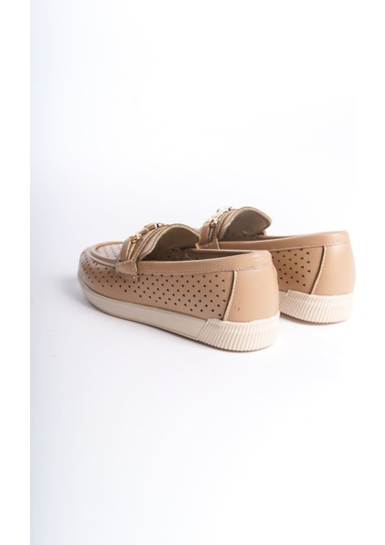 Lıly Bağcıksız Ortopedik Rahat Taban Kalp Desenli Kadın Babet Ayakkabı Ckt - Ten indirimleri