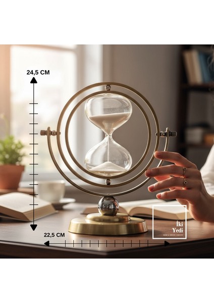 Nigel Kuantum Tasarım Gold Kum Saati, 15 Dakika Cam Obje Ofis Masaüstü Dekoratif Hediyelik Aksesuar fiyatları