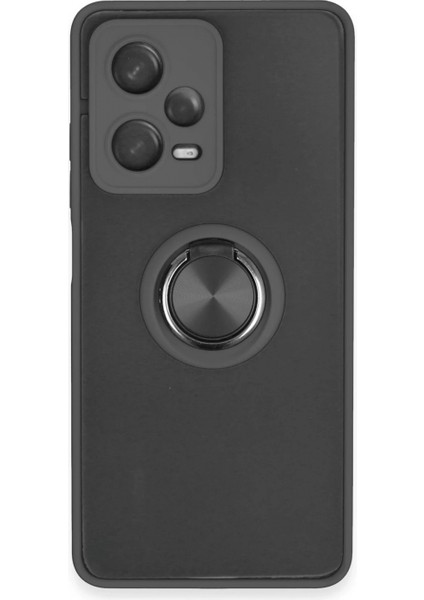 Xiaomi Redmi Note 12 5g Kılıf Montreal Yüzüklü Silikon Kapak - Siyah
