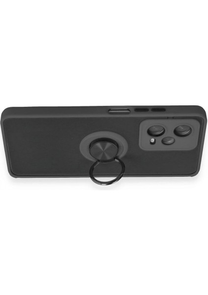 Xiaomi Redmi Note 12 5g Kılıf Montreal Yüzüklü Silikon Kapak - Siyah modelleri