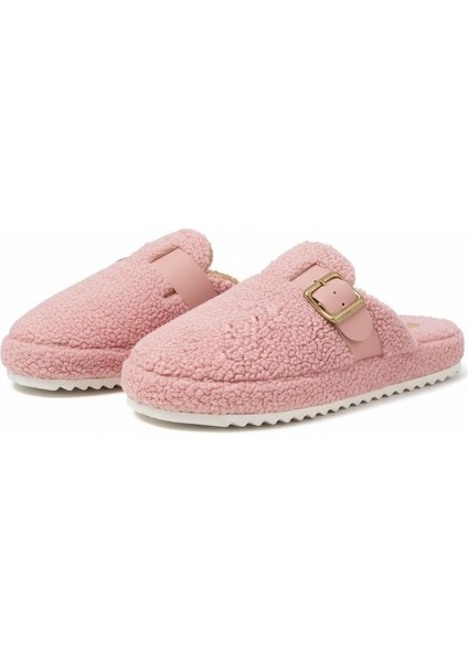 Kadın Kışlık Peluş Tokalı Ev Terliği