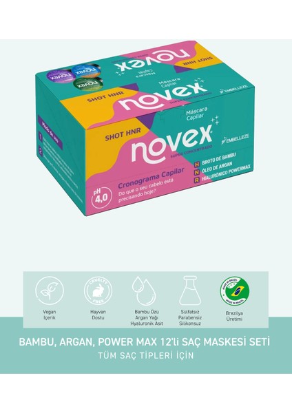 Bambu, Argan, Power Max - Nemlendirici, Besleyici ve Onarıcı 12'li Saç Maskesi Seti (12X20GR) indirimleri