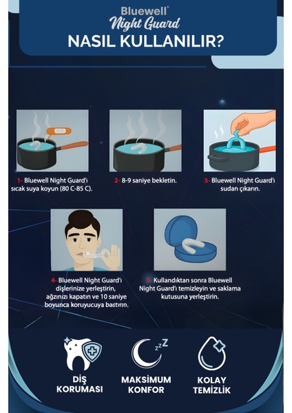 Diş Gıcırdatma Diş Çene Sıkma Önleyici Aparat Silikon Gece Plağı Termoform Dişlik Bruksizm Aparatı