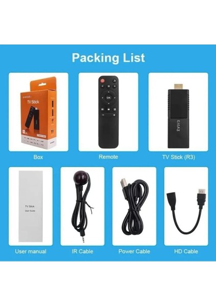 Fts Tvr3 Tv Stick 1080P 4K Android 12.1 + 16GB Wifi Akıllı Medya Oynatıcı Tv Stick modelleri