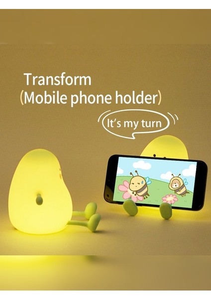 Mango Gece Lambası USB Şarj Edilebilir Silikon Meyve Lamba Hediye Çocuk Yatak Odası