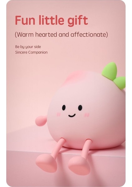 Çocuklar Için Gece Lambası, Sevimli Şeftali Şarj Edilebilir Dokunmatik LED Kısılabilir Masa Lambası