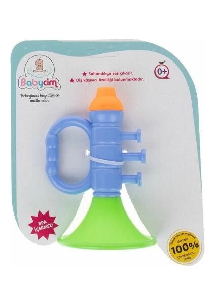 URT038-007 Babycim Trampet Sesli Çıngırak -Brl