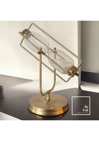 Spinoza Spiral Tasarım Gold Kum Saati, 30 Dakika Cam Obje, Büyük Ofis Masaüstü Dekoratif Hediye