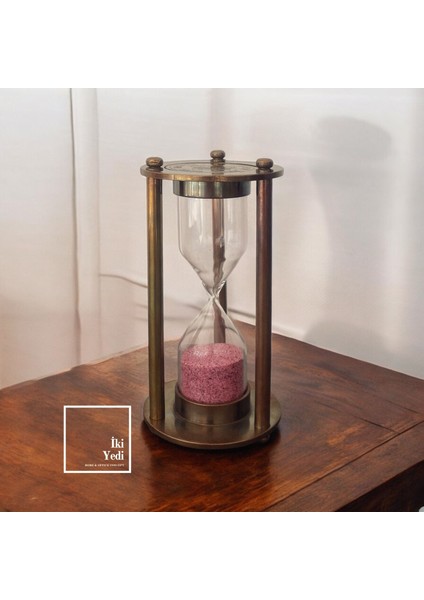 Mq-London Pirinç Eskitme 3 Dakika Kum Saati, Küçük Boy Antika Obje, Ofis Masaüstü Hediyelik