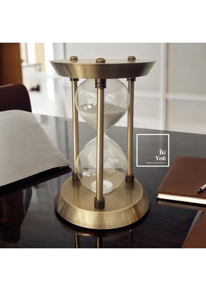 Anton 77-2 Gold Metal Kum Saati, 30 Dakika Cam Obje, Masaüstü Dekoratif Ofis Hediyesi Aksesuar modelleri