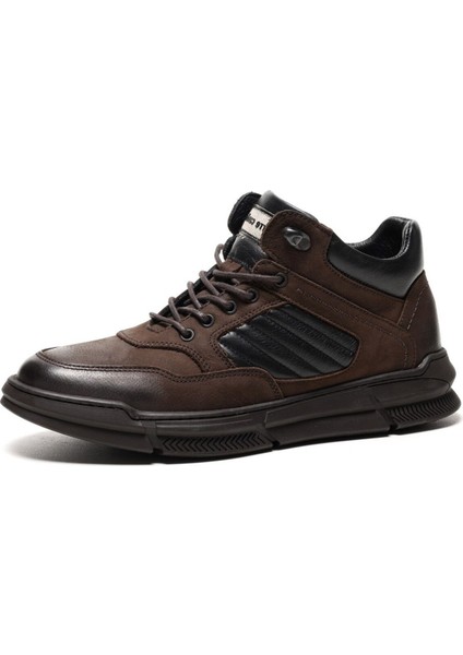 77554, Kahverengi Kışlık Bağcıklı Deri Erkek Bot modelleri