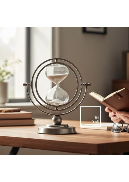 Nigel Kuantum Tasarım Gümüş Gri Kum Saati, 15 Dakika Ofis Masaüstü Dekoratif Hediyelik Aksesuar fiyatları