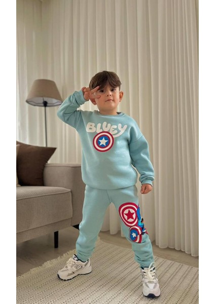 Erkek Çoçuk Bluey Baskılı 2 Li Takım