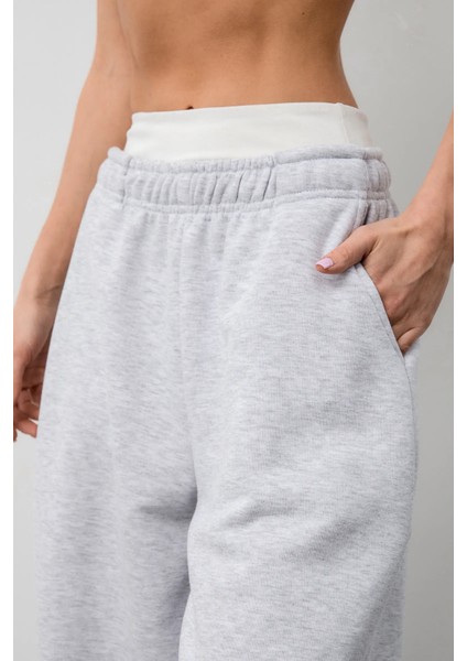 Kışlık Kalın Paçası Ayarlanabilir Oversize Baggy Büyük Beden Eşofman Altı