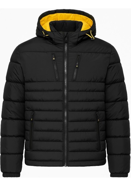 Slim Fit Erkek Kapşonlu Şişme Mont - 7454