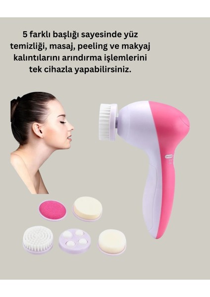 Derin Temizleme ve Masaj Için 5 Başlıklı Yüz Cilt Bakım Aleti fiyatları