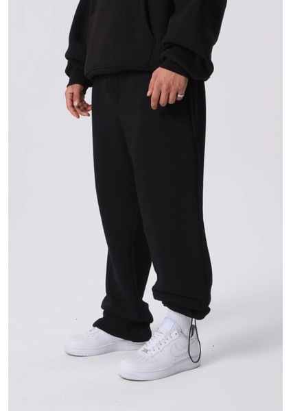 Kışlık Kalın Paçası Ayarlanabilir Oversize Baggy Büyük Beden Eşofman Altı