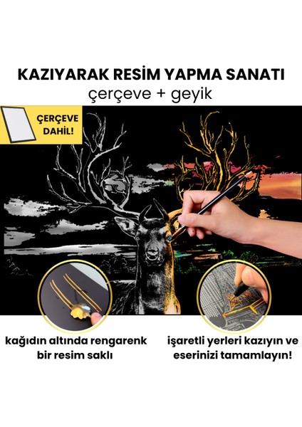 Kazı ve Çerçevele Hobi Seti, Kazıyarak Resim Yapma Seti