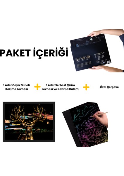 Kazı ve Çerçevele Hobi Seti, Kazıyarak Resim Yapma Seti modelleri