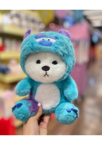 Teddy Ayıcık Kostümlü Peluş Oyuncak Ayı Kapşonu Çıkarılabilir Peluş Ayı 30CM