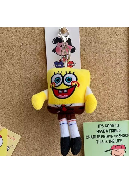 Sünger Bob Peluş Oyuncak 12CM Anahtarlık ve Çanta Süsü Charm