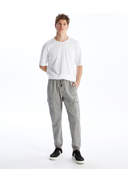 Yeni Sezon Standart Kalıp Gabardin Erkek Kargo Pantolon
