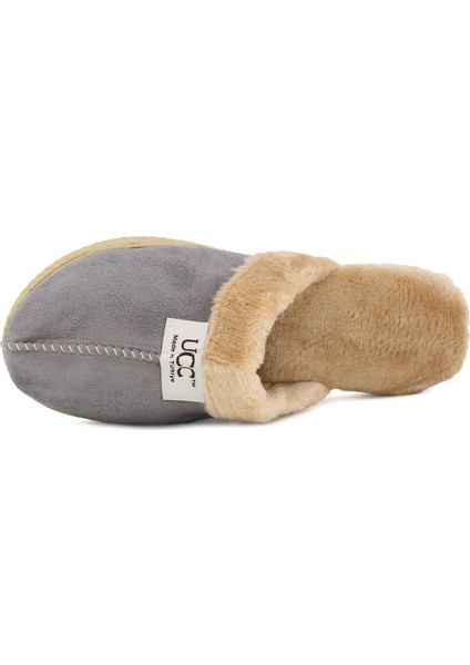 Kadın Hasır Taban Ucc Gondol Peluşlu Ev Terliği Gri fırsatları