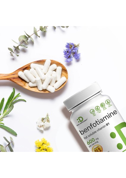 Benfotiamine B1 Thiamine 600 Mg 180 Veggie Dietary Capsules modelleri