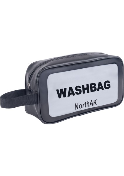 Şeffaf Seyahat Makyaj Çantası3’lü Set - Kozmetik ve Makyaj Çantası Büyük Boy Washbag Siyah