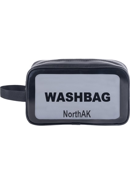 Şeffaf Seyahat Makyaj Çantası3’lü Set - Kozmetik ve Makyaj Çantası Büyük Boy Washbag Siyah