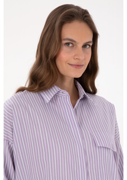 Kadın Lila Gömlek Desenli 50316369-VR245 fiyatları