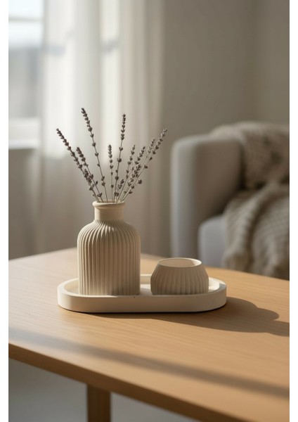 Dekoratif Vazo, Mumluk, Tepsi 3'lü Set fiyatları