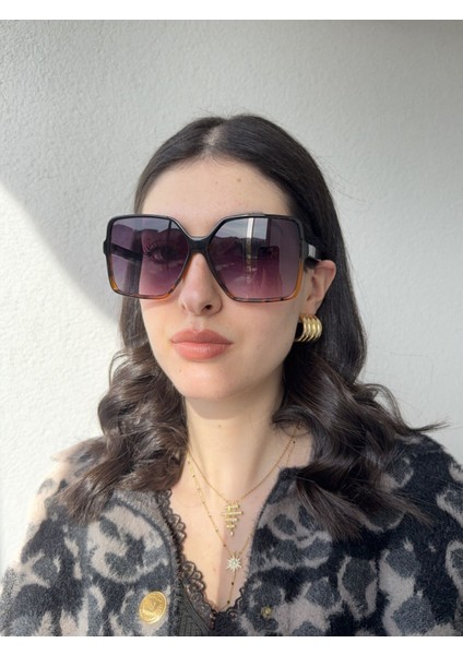 Cat Eye Leopar Desen Güneş Gözlüğü