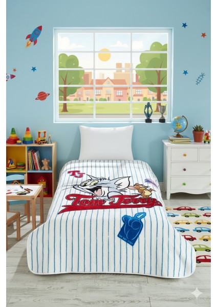 Tom & Jerry Lisanslı Macera Battaniyesi | Tek Kişilik Yumuşacık Pazen - 155X215 cm