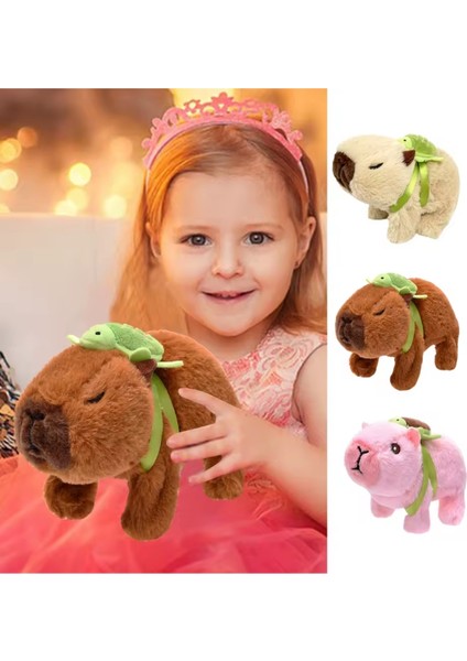 Kapibara Yürüyen Müzikli Peluş Oyuncak Yeşil Sulufat Capybara Vik Vik Müzikli Işıklı