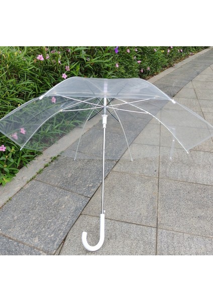 Şeffaf Şemsiye Rüzgâra Dayanıklı Uzun Saplı Orta Boy Yağmur Şemsiyesi Unisex Otomatik 8 Tel fiyatları